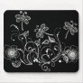 Dragon Flower in Black and White Mousepad