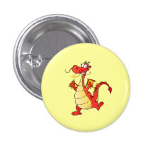 Dragon Funny Happy Fantasy Fiction Drawing Cartoon Pinback Buttons