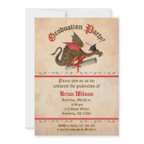 Dragon Graduation Celebration Personalized Announcement