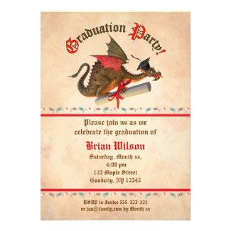 Dragon Graduation Celebration Personalized Announcement