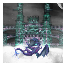 Dragon Guarding Castle  Invitations
