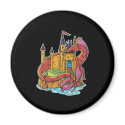dragon guarding castle magnets