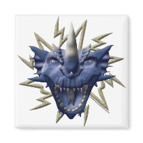 Dragon Head - Blue Refrigerator Magnets