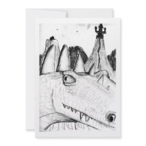 Dragon head drawing castle on hill beast announcements