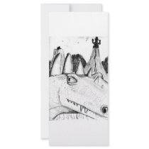 Dragon head drawing castle on hill beast customized rack card