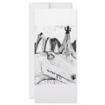 Dragon head drawing castle on hill beast customized rack card