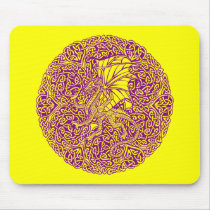 Dragon in Round Celtic Knot Mouse Pad