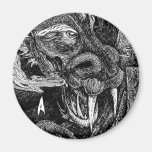 Dragon 'initial' fridge magnet round