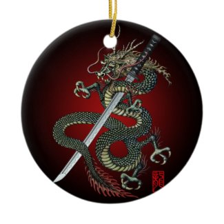 Dragon katana ornament