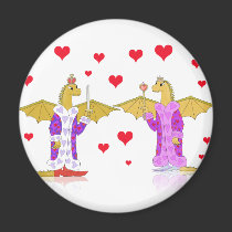 Dragon King and Queen of Hearts magnets