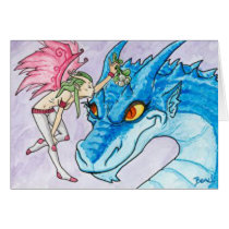 "Dragon Kiss" Blank Card by Hed_Bon_Studios "Dragon Kiss" Blank Card