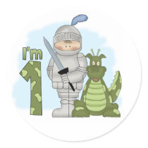 Dragon Knight 1st Birthday Stickers