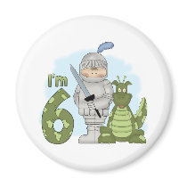 Dragon Knight 6th Birthday Fridge Magnet