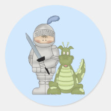 Dragon Knight Round Stickers
