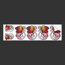 Dragon lizard sticker sheet bumper stickers