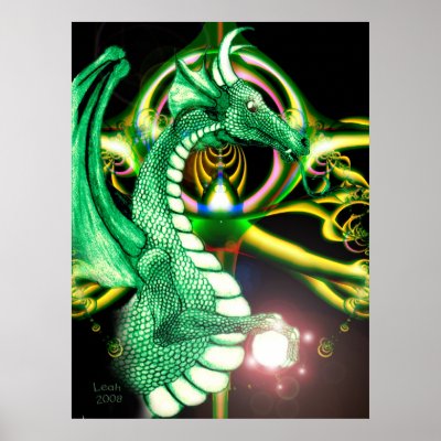 ~Dragon Lore~ Magical Green Dragon print