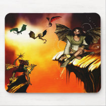 Dragon Maiden Mousepad by sirenscastle Dragon Maiden Mousepad
