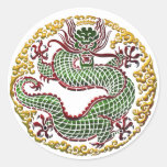 Dragon Medallion Round Sticker