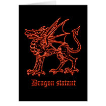 Dragon medieval heraldry greeting card