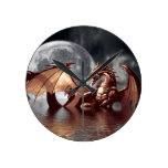 Dragon & Moon Fantasy Wall Clock