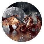 Dragon & Moon Fantasy Wall Clock