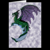 Dragon moon greeting card cards