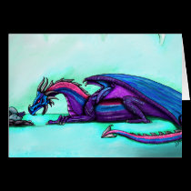 Dragon mother greeting card cards