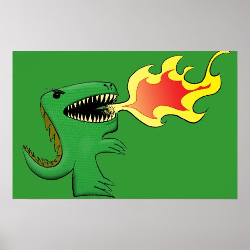 Dragon or Dinosaur art by little t + Jim Campbell Print