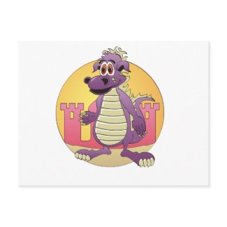Dragon Purple Cartoon postcard