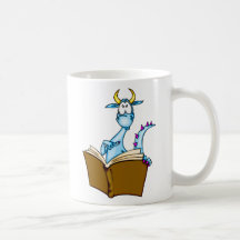 Dragon Reading Book Coffee Mug
