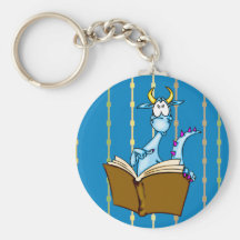 Dragon Reading Book Keychain