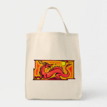 Dragon Red Fantasy Fiction Drawing Cartoon Art Bags