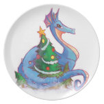 Dragon Round the Christmas Tree Plate