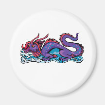 Dragon Serpent Fantasy Fiction Drawing Chinese Fridge Magnets