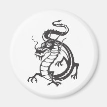 Dragon Serpent Tattoo Fantasy Fiction Drawing Art Magnets