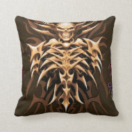 Dragon Skeleton Throw Pillow