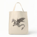 dragon sketch canvas tote bag