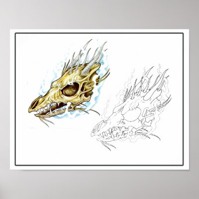 dragon skull tattoo design