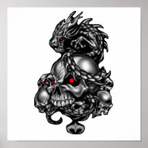 Dragon Skulls Poster