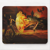 dragon, slayer, michelle, wilder, mousepad, dragons, man, sword, flight, sunset, sun, fantasy, art, fantasies, medieval, mystic, mysical, magic, magical, ancient, dark, scary, scare, wing, wings, skies, sky, nature, fog, mist, animals, creature, creatures, monster, monsters, evil, fang, fangs, digital realism, Mouse pad com design gráfico personalizado