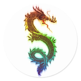Dragon Round Sticker