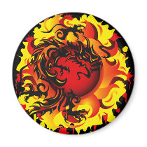 Dragon Sun Magnet by JazKitty Dragon Sun Magnet