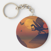 Dragon Sunset Keychain