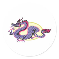 Dragon Warrior 12 Round Stickers