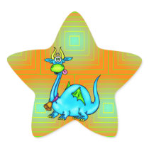 Dragon Wearing A Bell Star Sticker