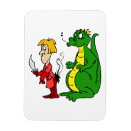 Dragon with Burnt Knight.png Rectangle Magnet