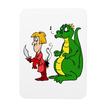 Dragon with Burnt Knight.png Rectangle Magnet