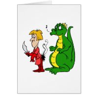 Dragon with Burnt Knight.png Stationery Note Card