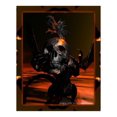Dragon with Skull Poster by DragonCat