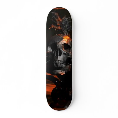 Dragon with Skull skateboard by DragonCat